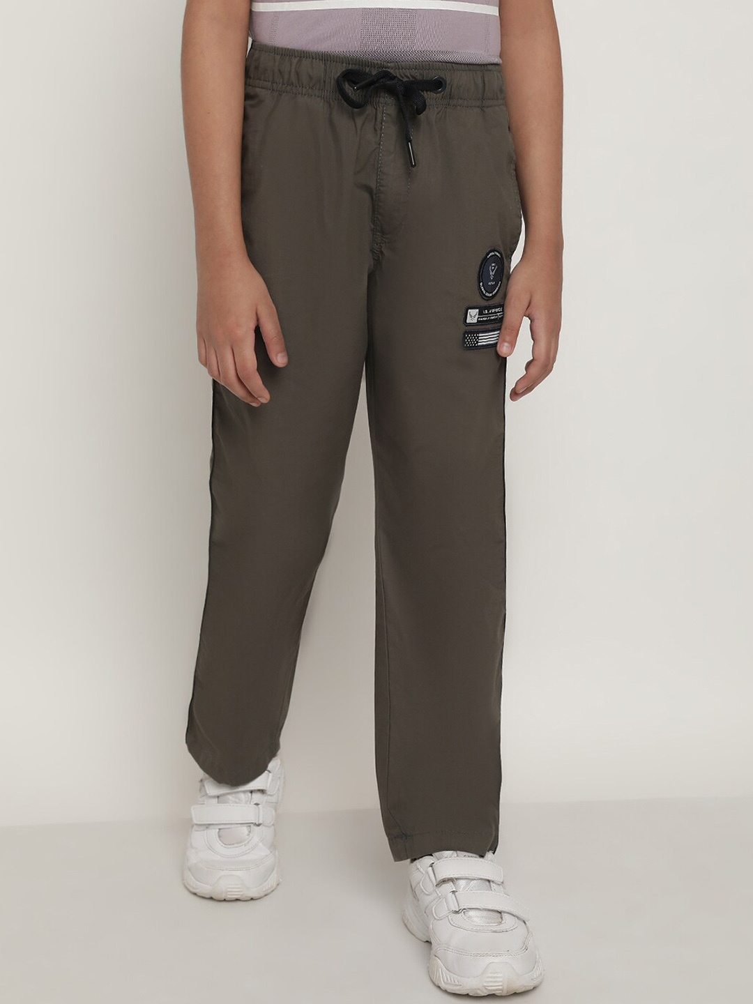 

Octave Boys Mid-Rise Cotton Track Pants, Green