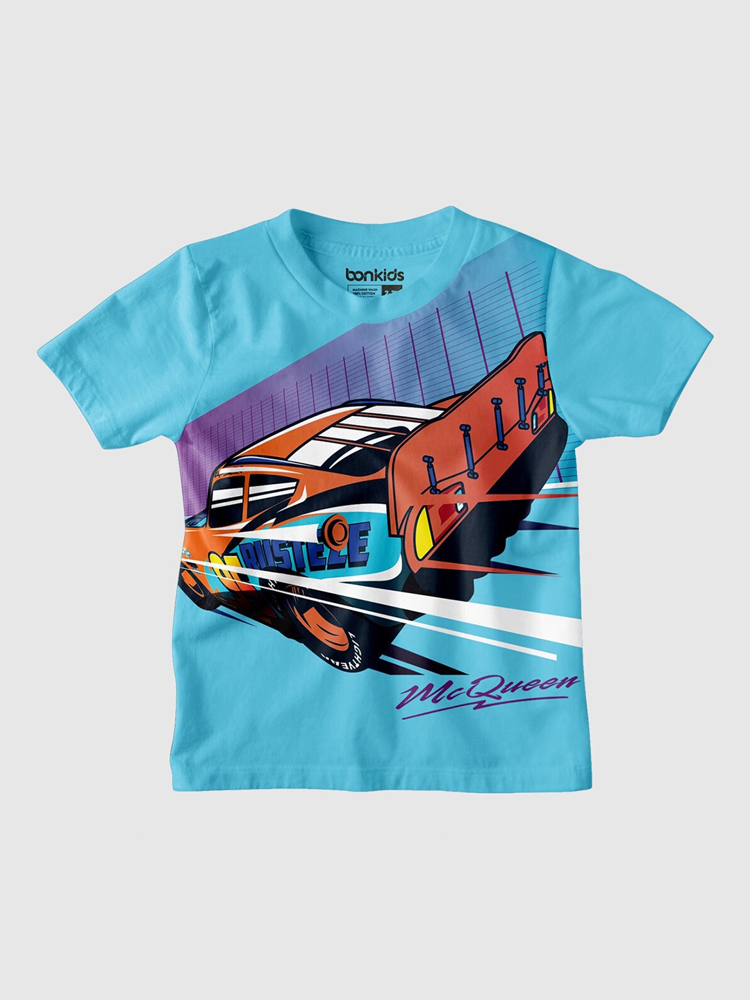 

BONKIDS Boys Graphic Printed Cotton T-shirt, Blue