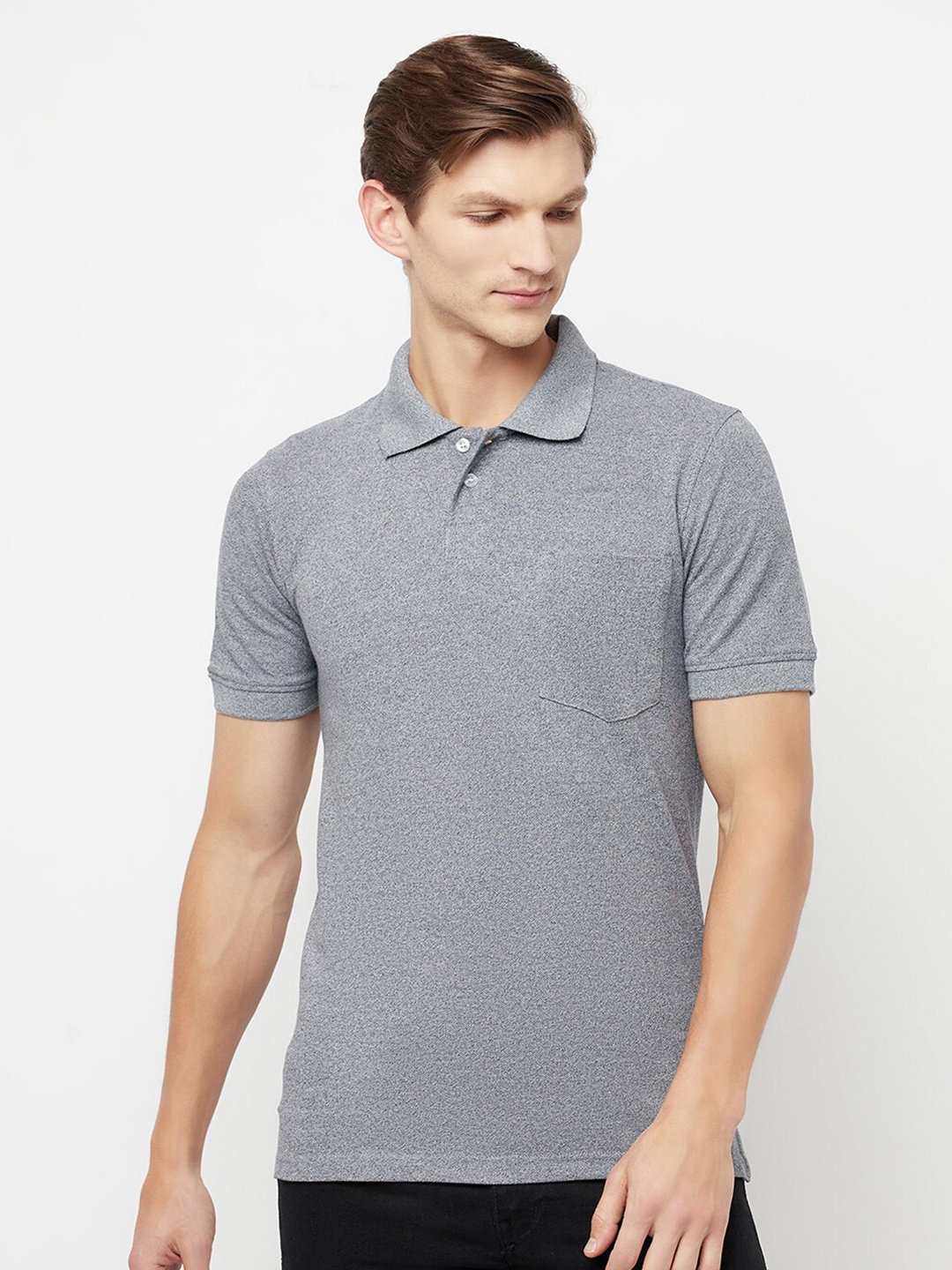 

HiFlyers Polo Collar Short Sleeves Cotton T-shirt, Grey
