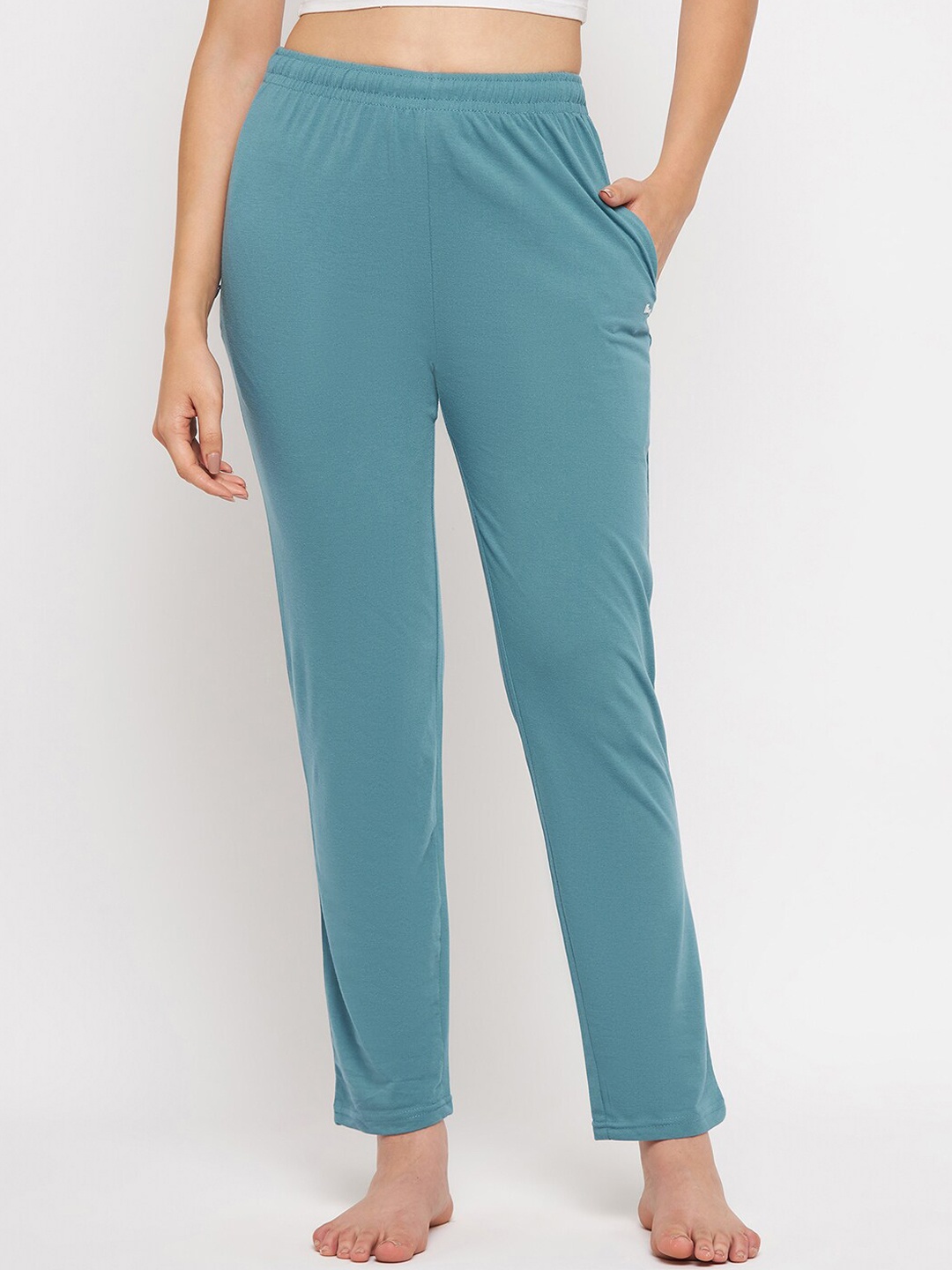 

Okane Women Mid-Rise Cotton Lounge Pants, Blue
