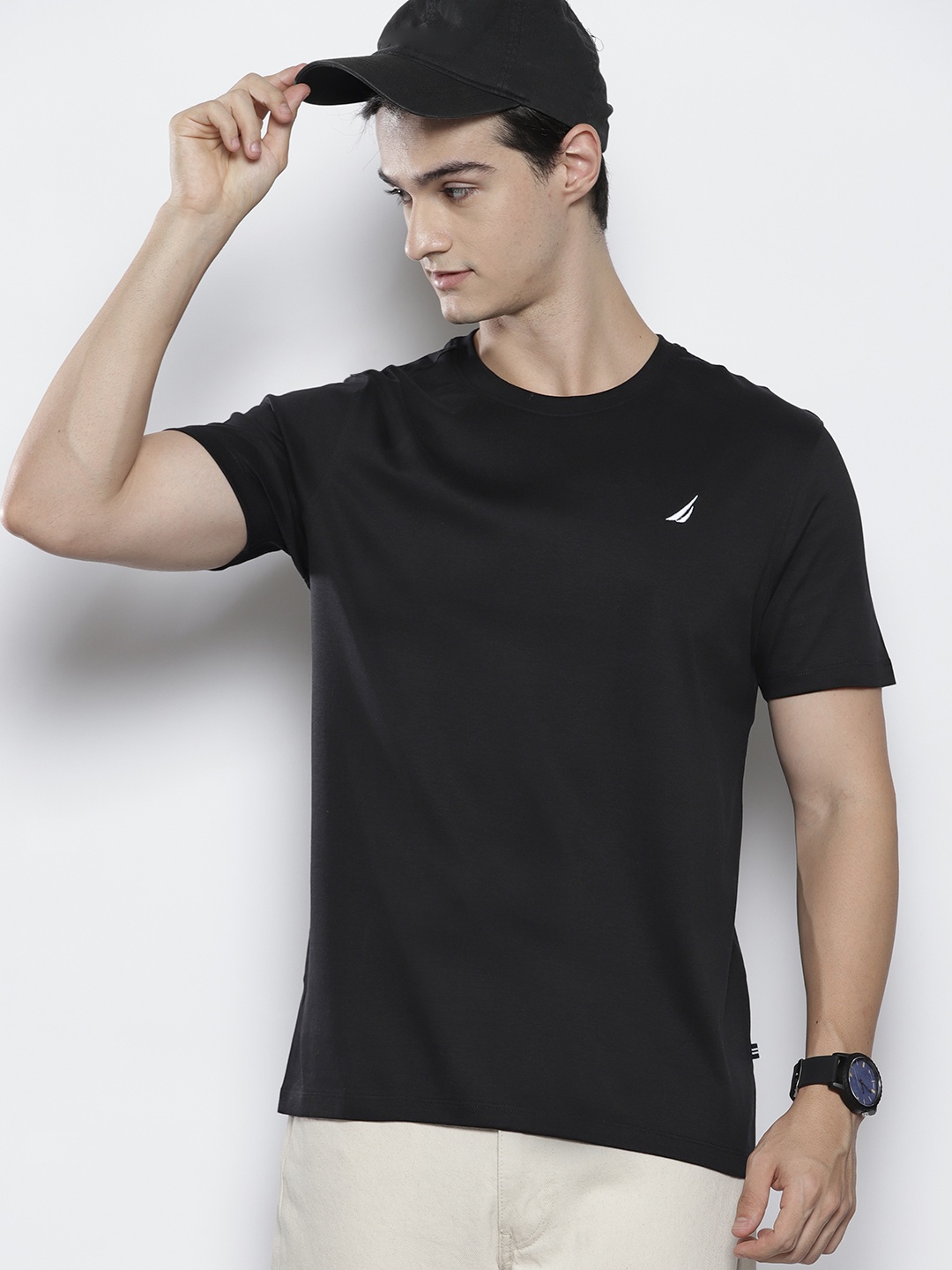 

Nautica Men Solid T-shirt, Black