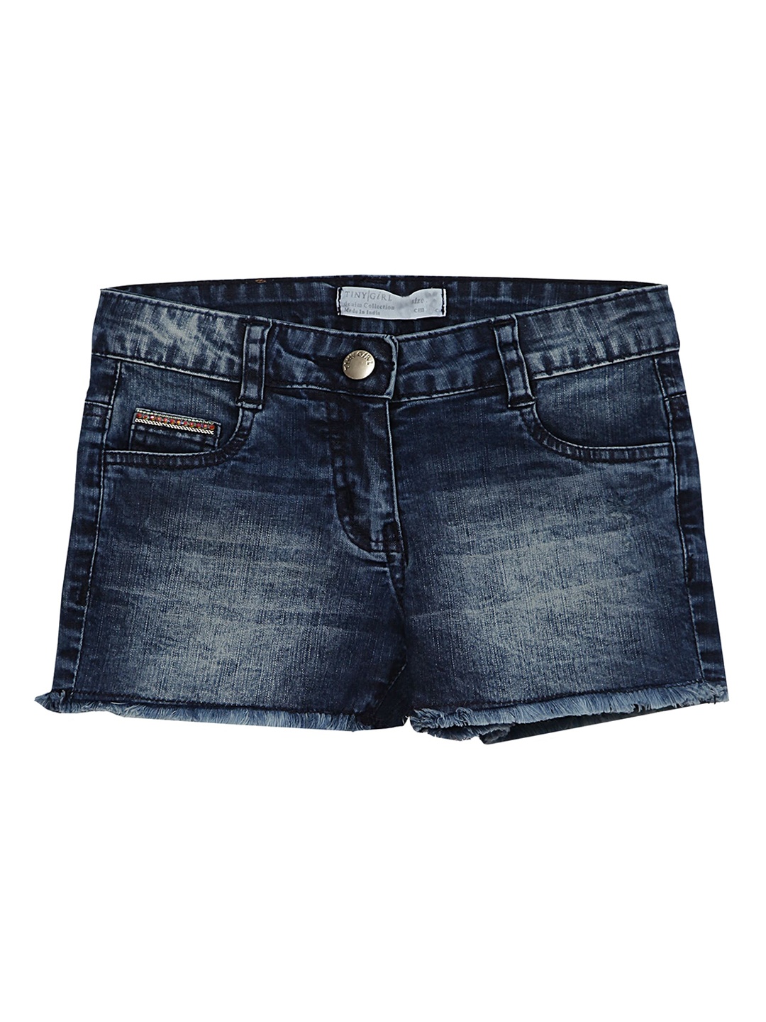 

Tiny Girl Washed Mid-Rise Denim Shorts, Blue