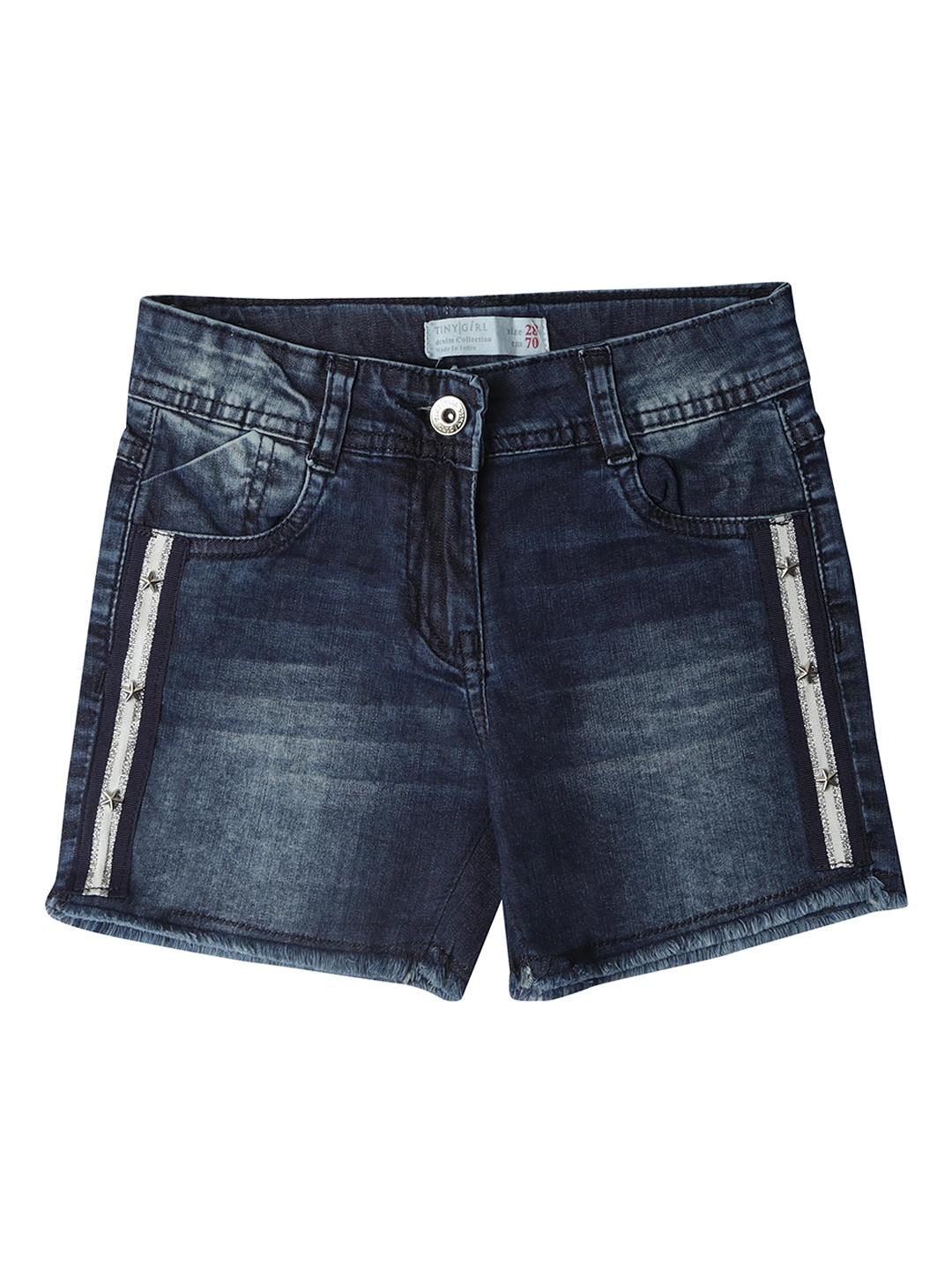 

Tiny Girl Girls Mid-Rise Washed Denim Shorts, Blue