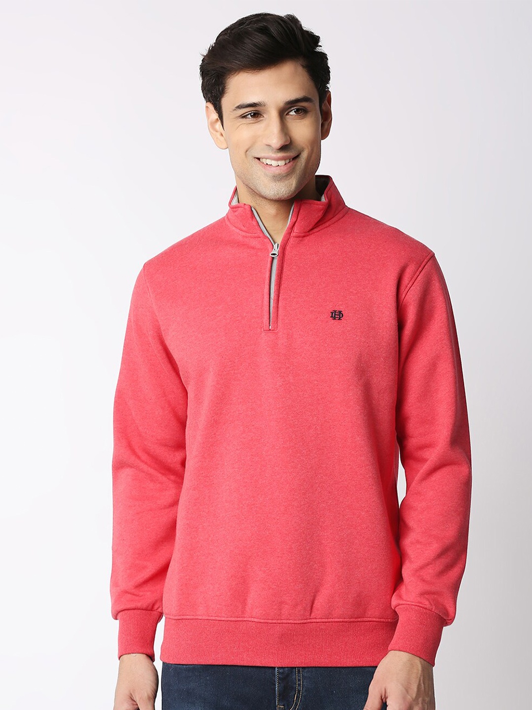 

DRAGON HILL Mock Collar Fleece Sweatshirt, Red