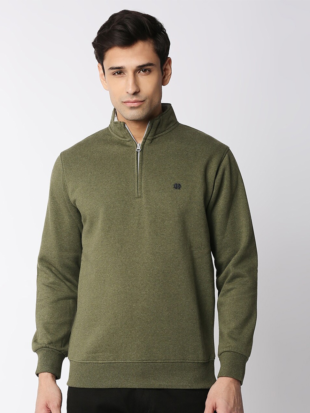 

DRAGON HILL Mock Collar Fleece Sweatshirt, Olive