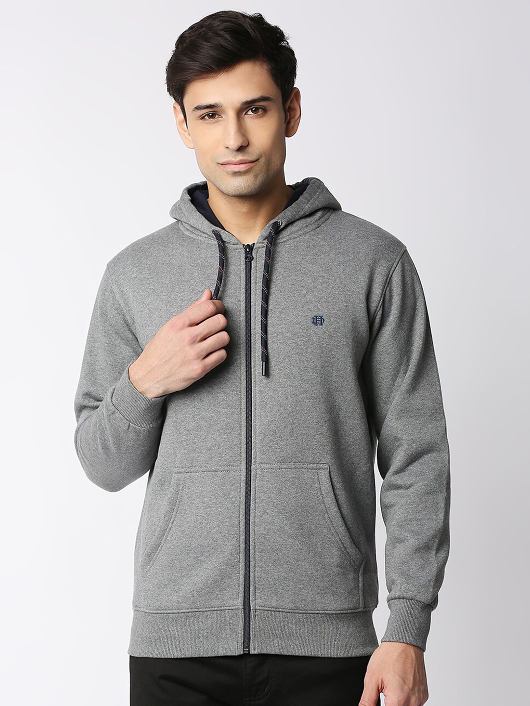 

DRAGON HILL Hooded Neck Fleece Sweatshirt, Grey melange