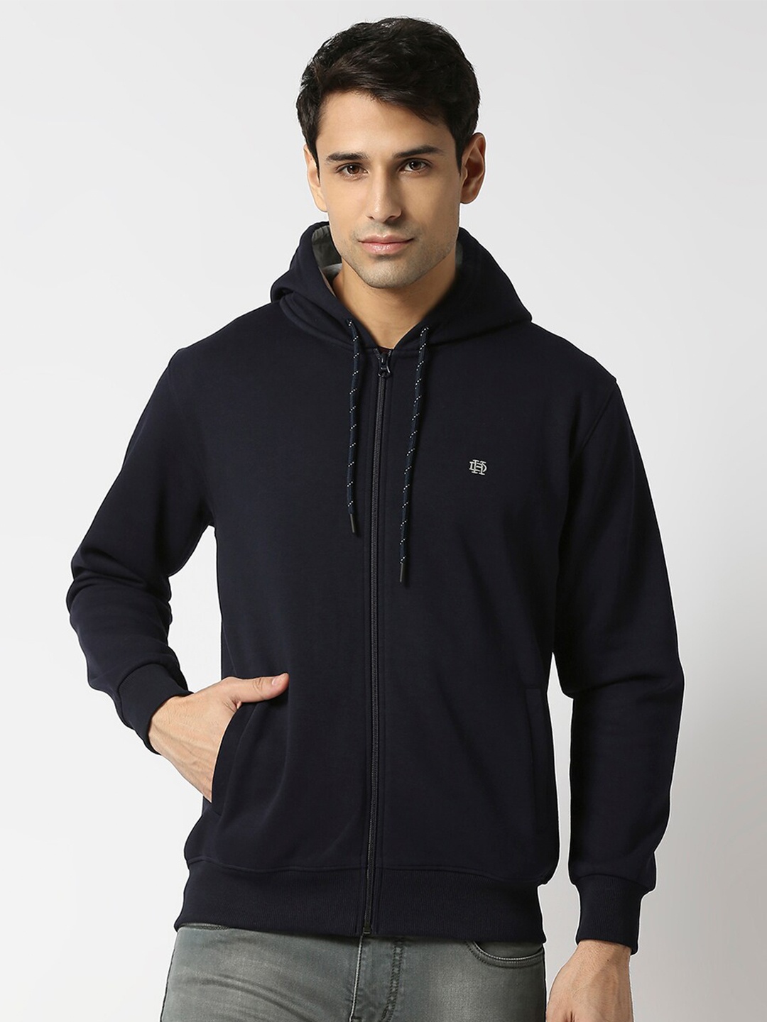 

DRAGON HILL Hooded Neck Fleece Sweatshirt, Navy blue