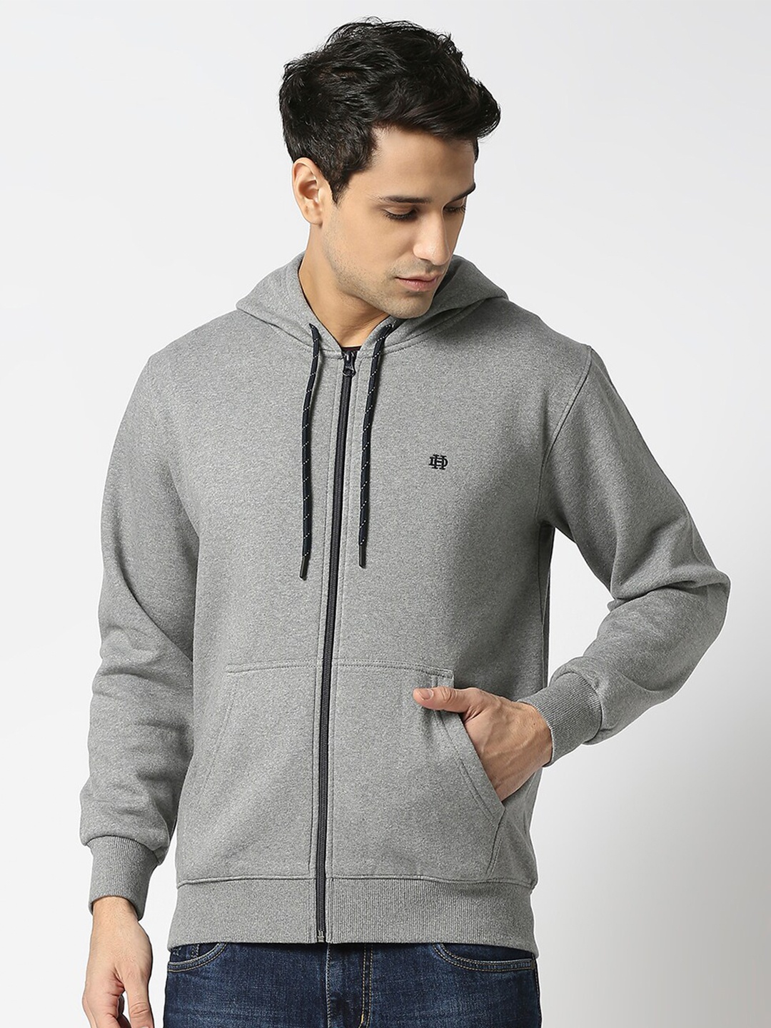 

DRAGON HILL Hooded Neck Fleece Sweatshirt, Grey melange