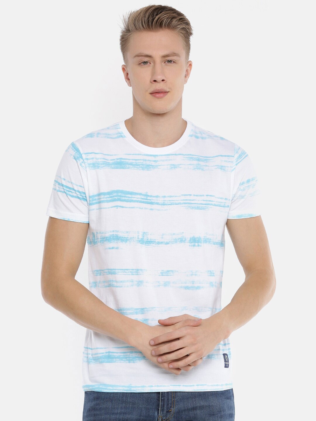 

Steenbok Tie & Dyed Cotton Slim Fit T-shirt, White