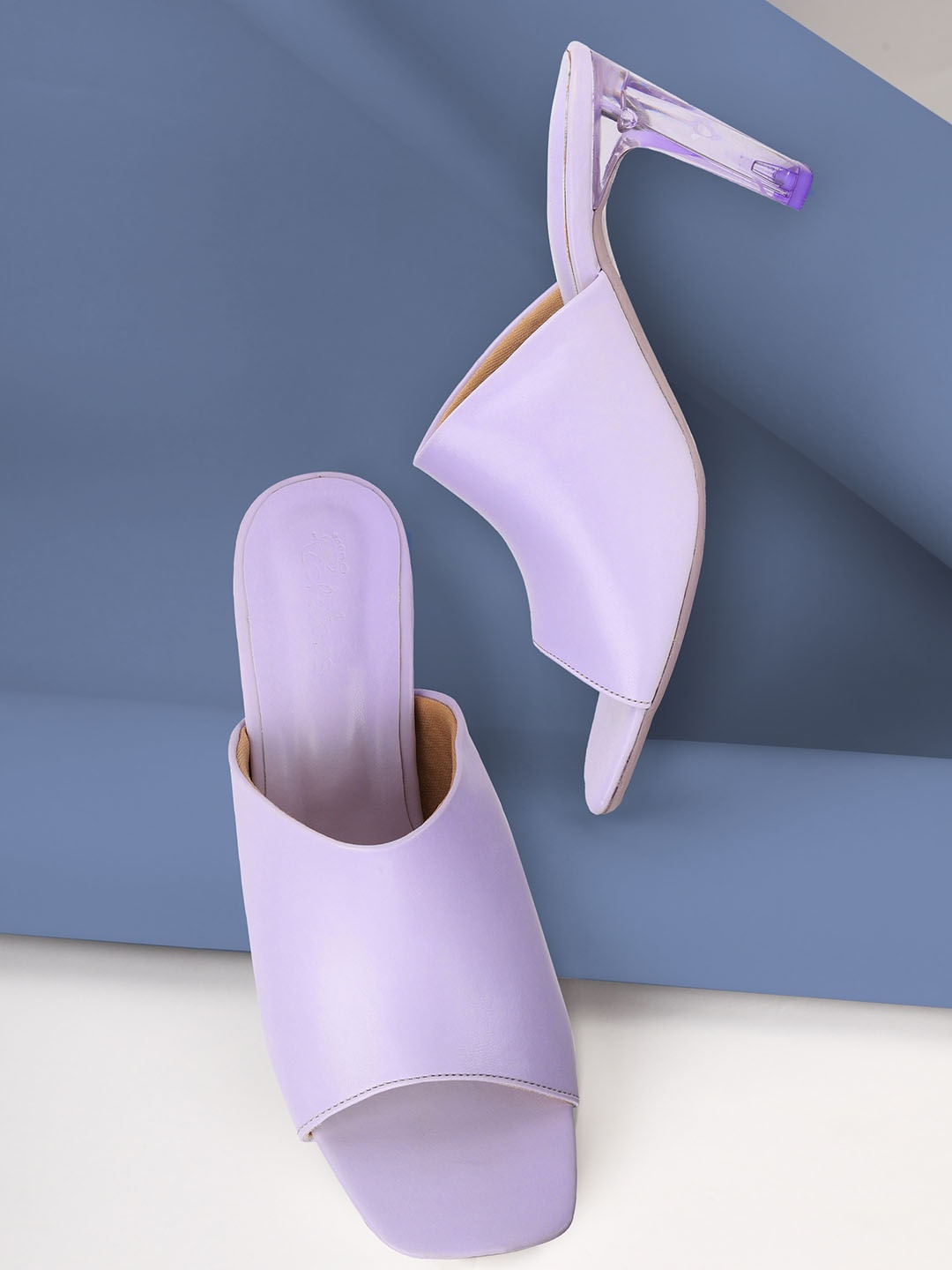 

Picktoes Square Toe Block Heels, Purple