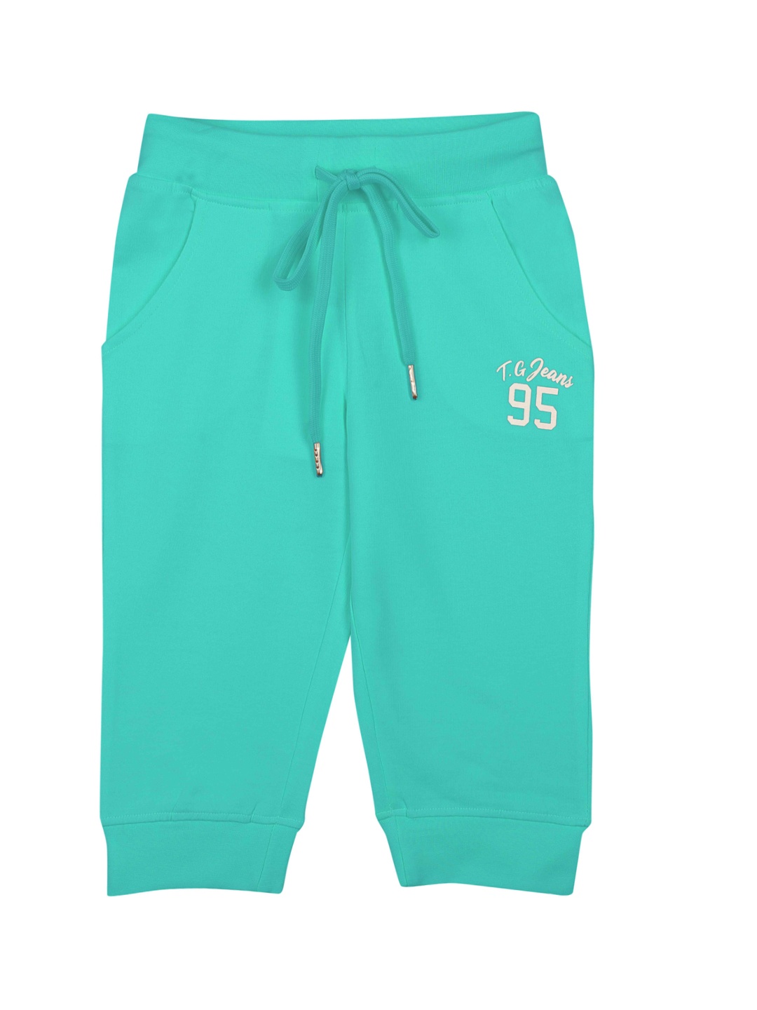 

Tiny Girl Casual Cotton Jogger, Sea green