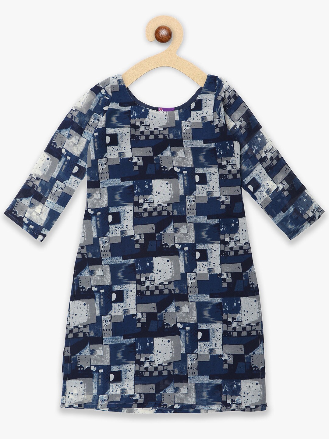 

YK Girls Abstract Printed Kurti, Blue