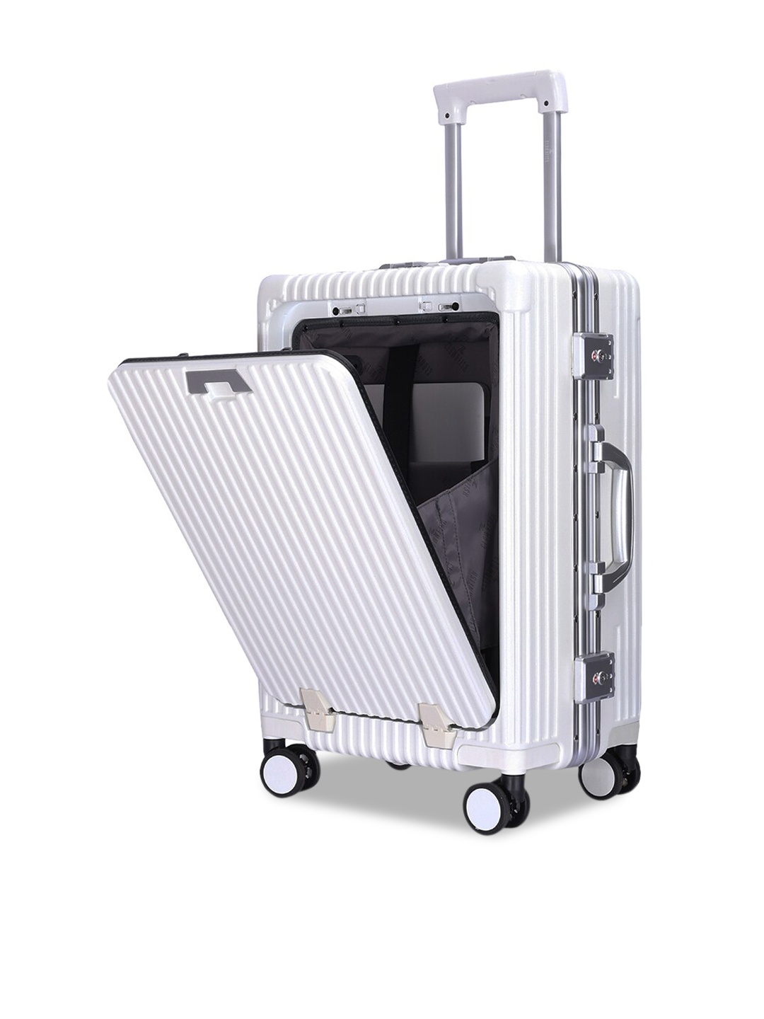 

THE CLOWNFISH Medium Hard Case Trolley Suitcase, White