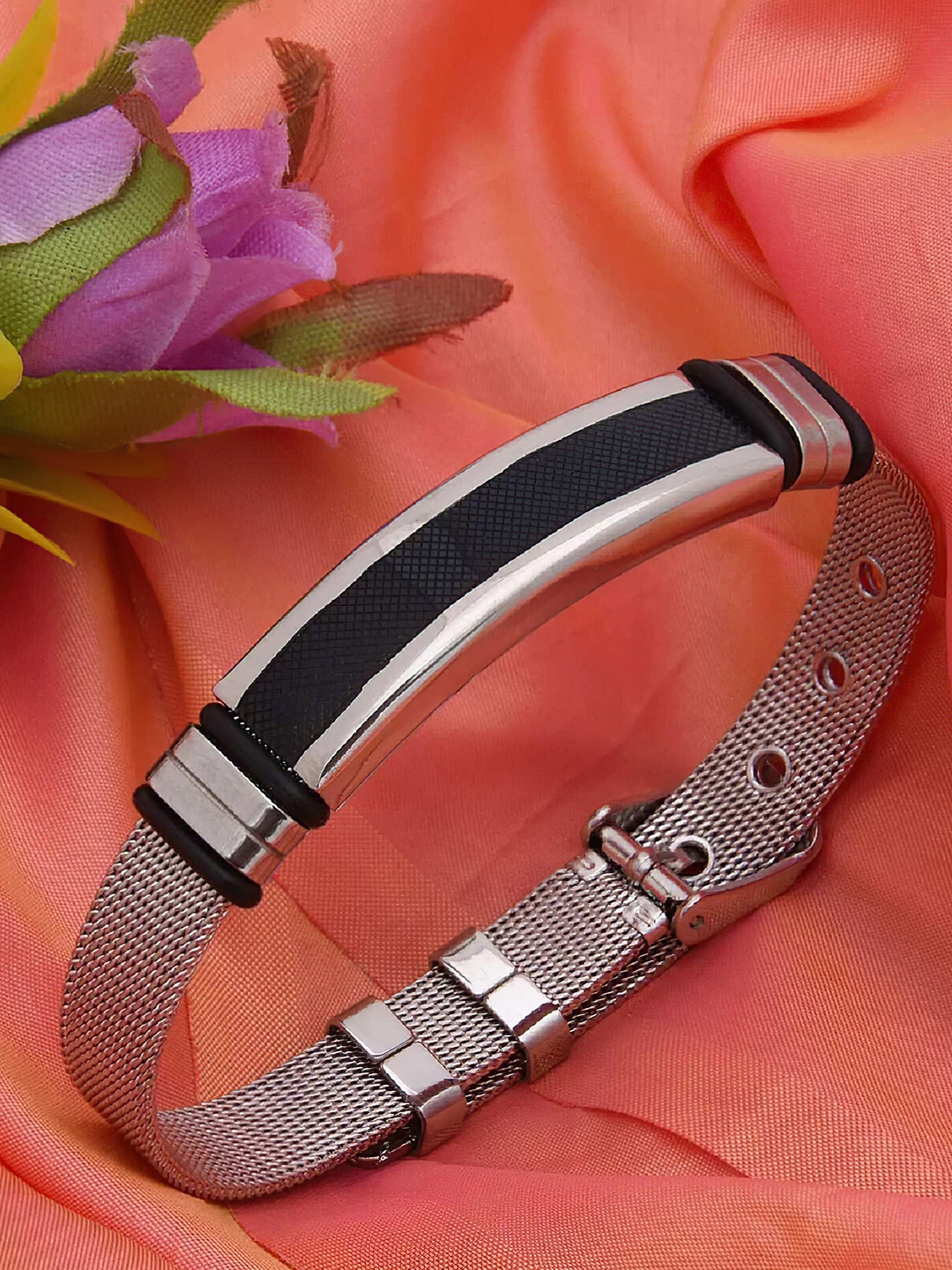 

Fashion Frill Men Silver-Plated Multistrand Bracelet