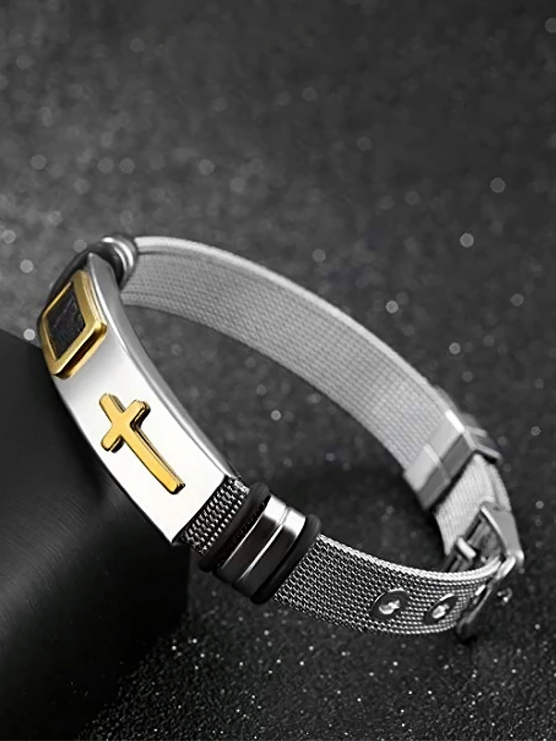 

Fashion Frill Men Silver-Plated Multistrand Bracelet
