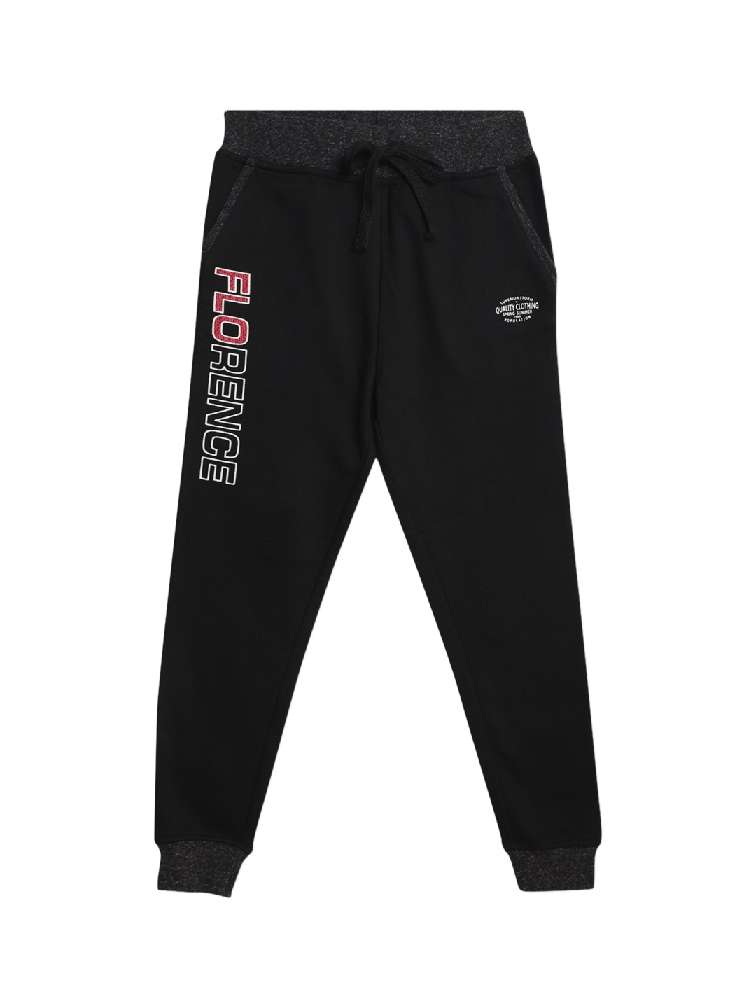 

Cantabil Boys Typography Printed Cotton Joggers, Black