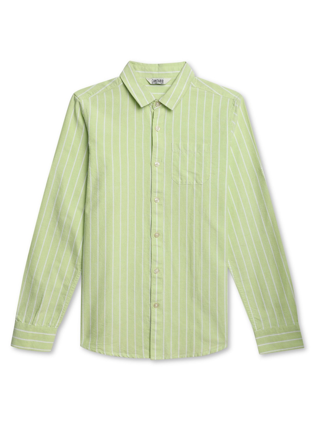 

Cantabil Boys Vertical Striped Cotton Casual Shirt, Green
