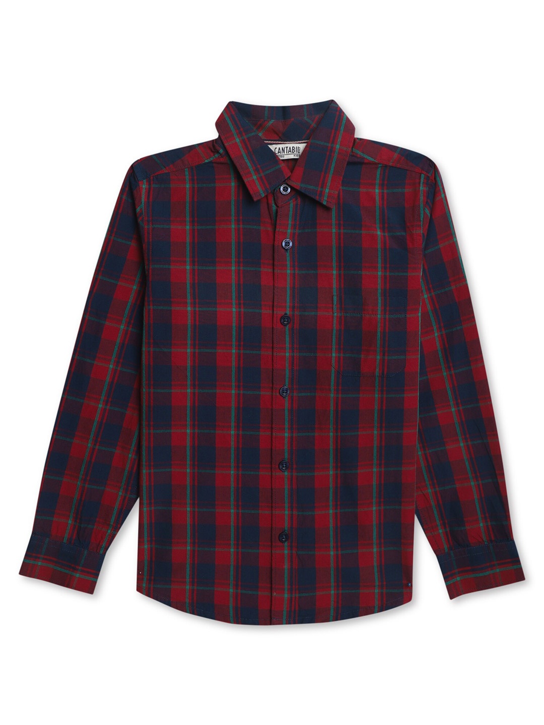 

Cantabil Boys Tartan Checked Cotton Casual Shirt, Maroon