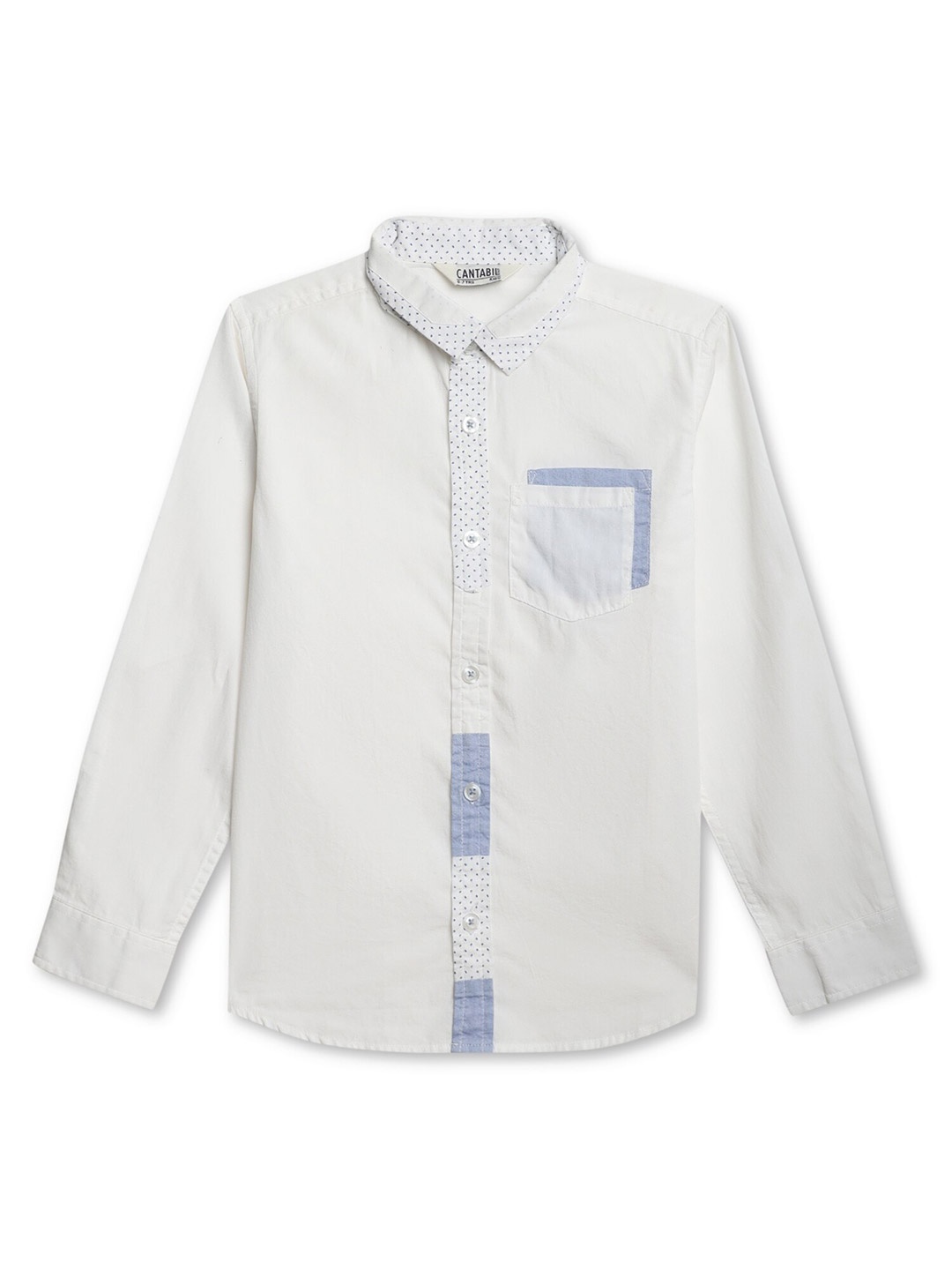 

Cantabil Boys Spread Collar Cotton Casual Shirt, White