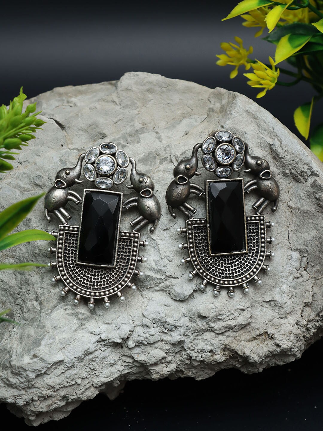 

Ozanoo Silver-Plated Elephant Shaped Studs Earrings
