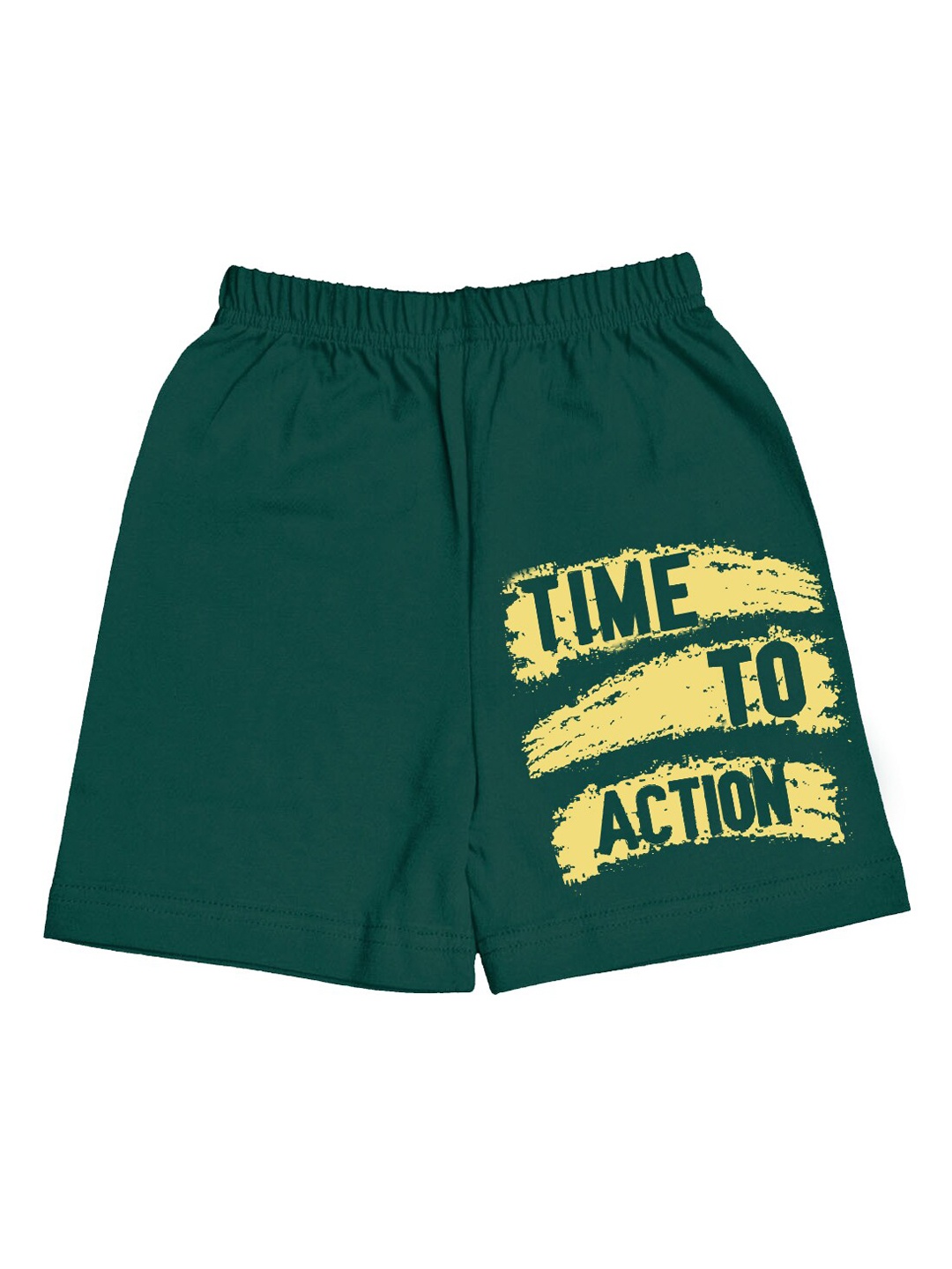 

A.T.U.N. Boys Typography Printed Mid-Rise Cotton Shorts, Green