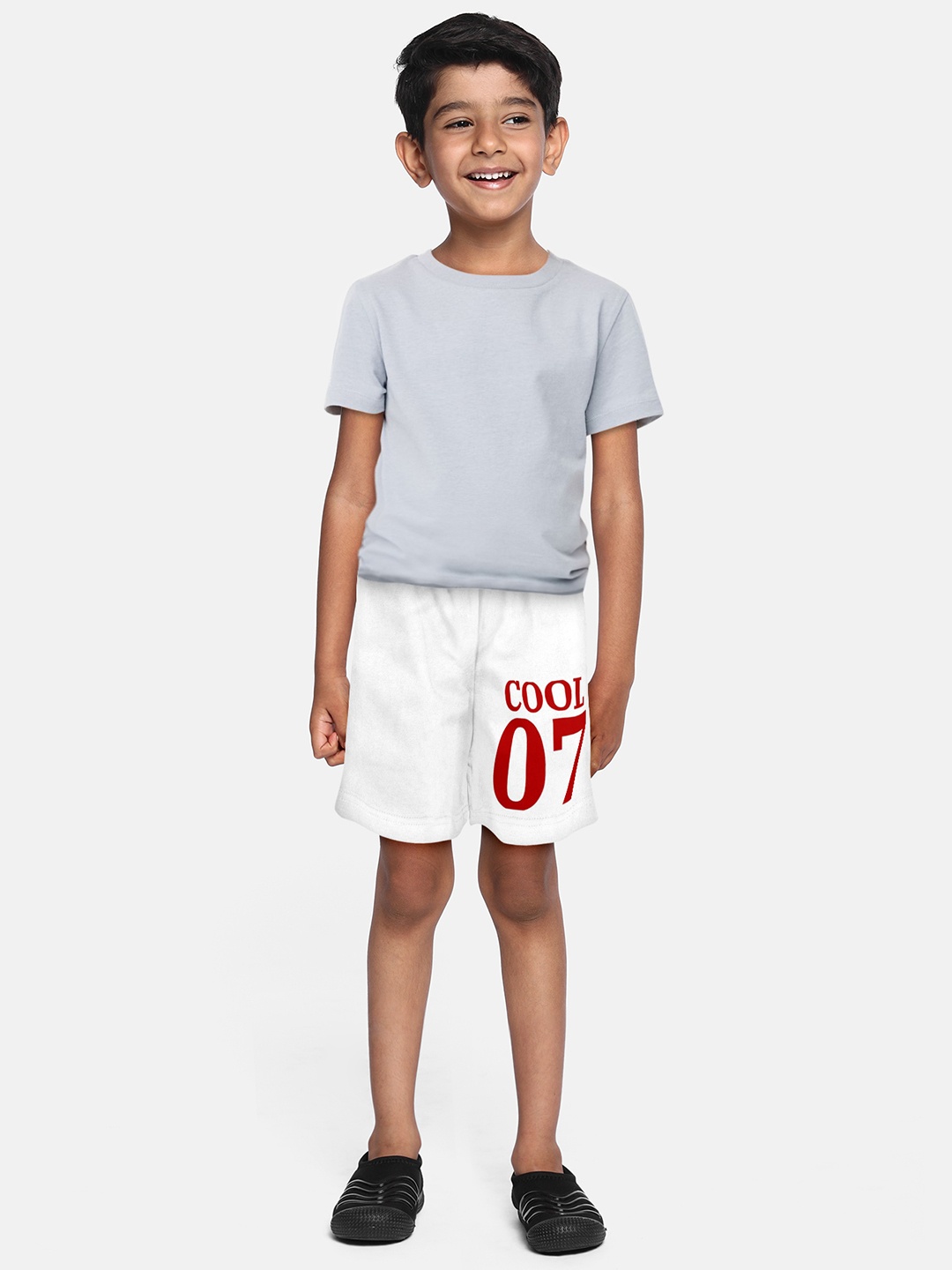 

A.T.U.N. Boys Typography Printed Cotton Shorts, White