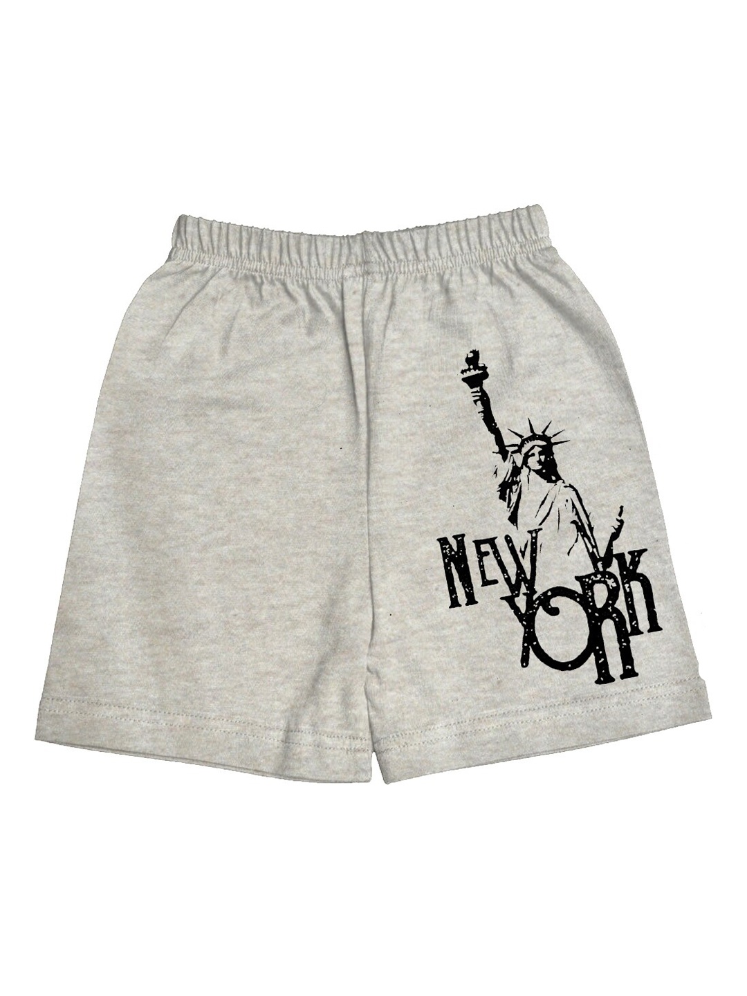 

A.T.U.N. Boys Typography Printed Mid-Rise Knee Length Cotton Shorts, Grey melange