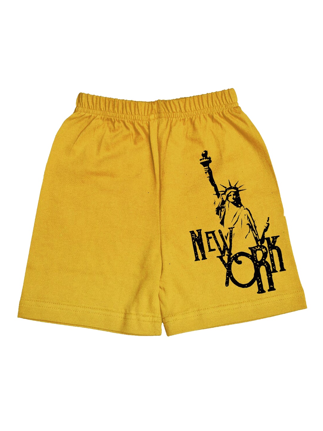 

A.T.U.N. Boys Graphic Printed Mid Rise Cotton Shorts, Mustard