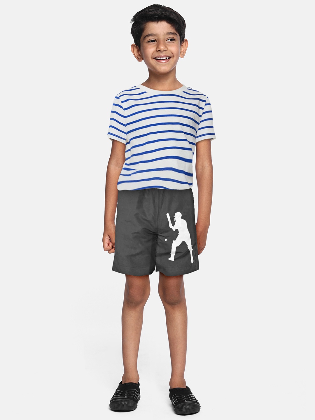 

A.T.U.N. Boys Mid-Rise Graphic Printed Casual Shorts, Grey