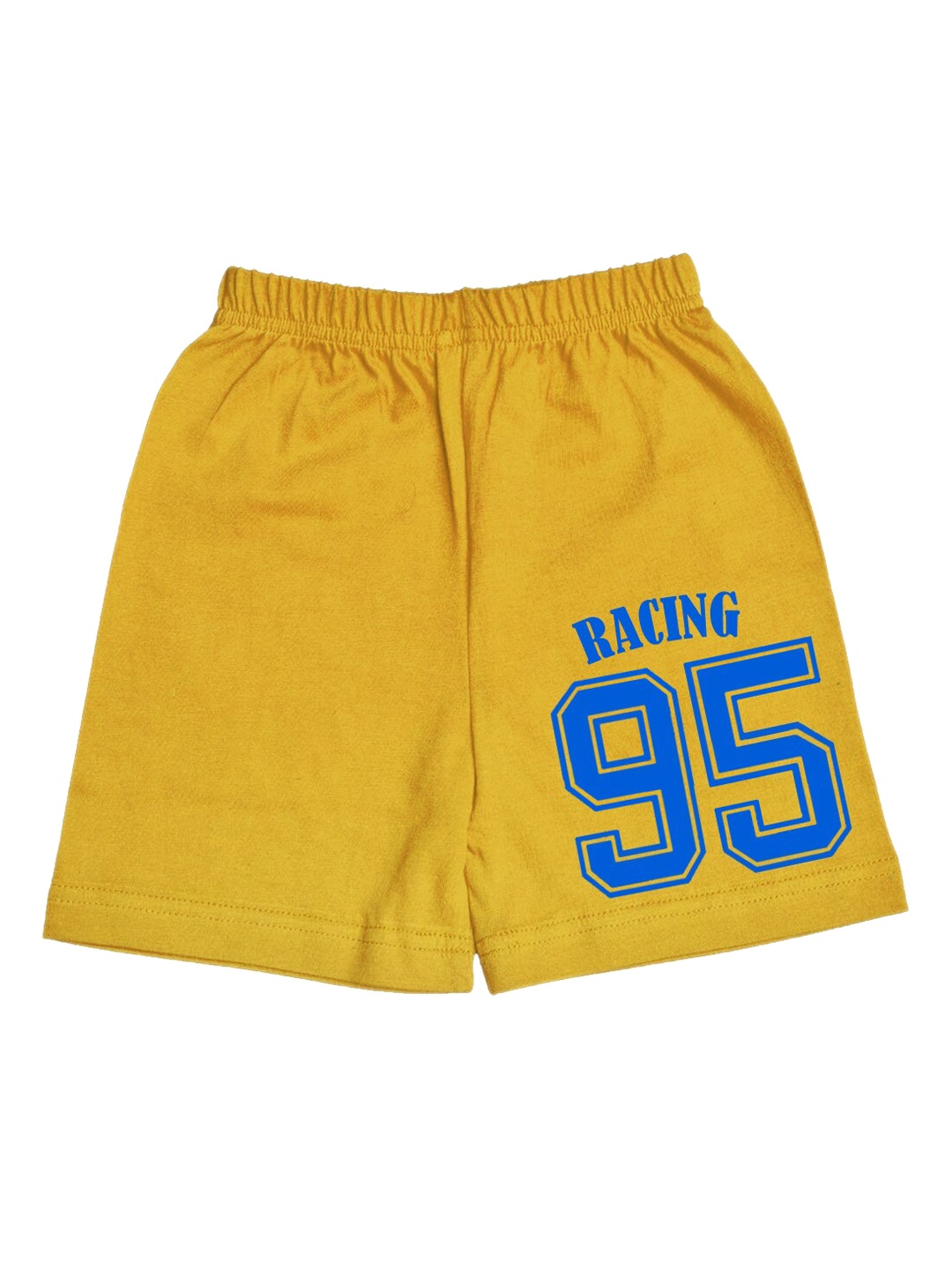 

A.T.U.N. Boys Typography Printed Mid Rise Knitted Cotton Shorts, Mustard