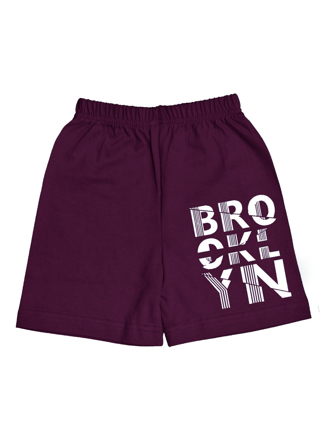 

A.T.U.N. Boys Typography Printed Cotton Shorts, Burgundy