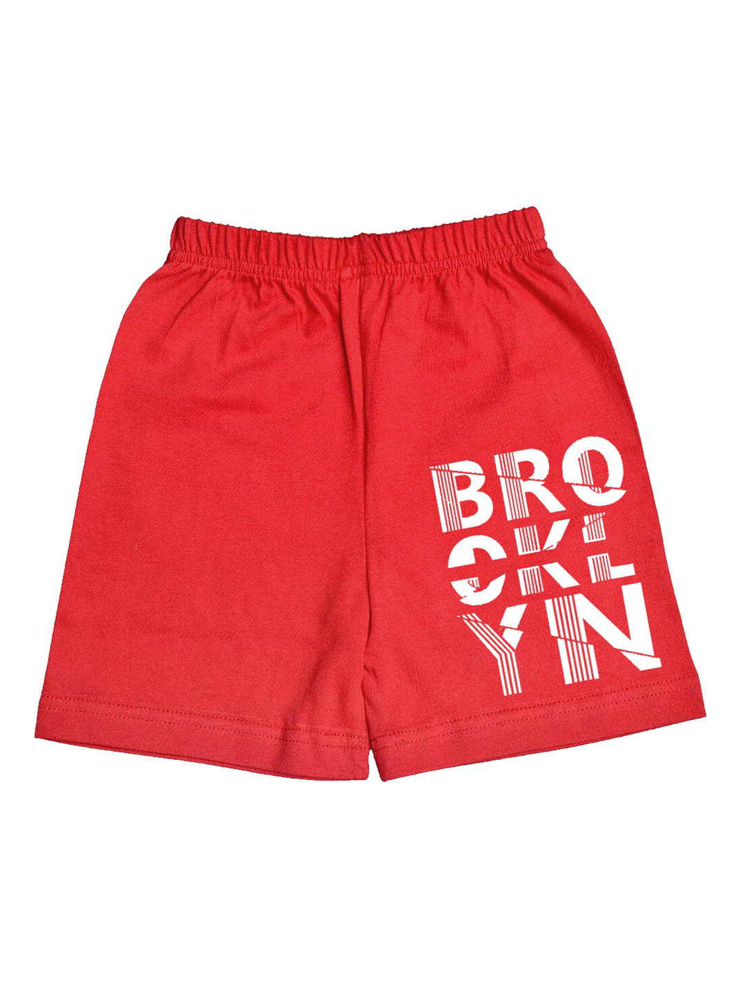 

A.T.U.N. Boys Typography Printed Cotton Shorts, Red