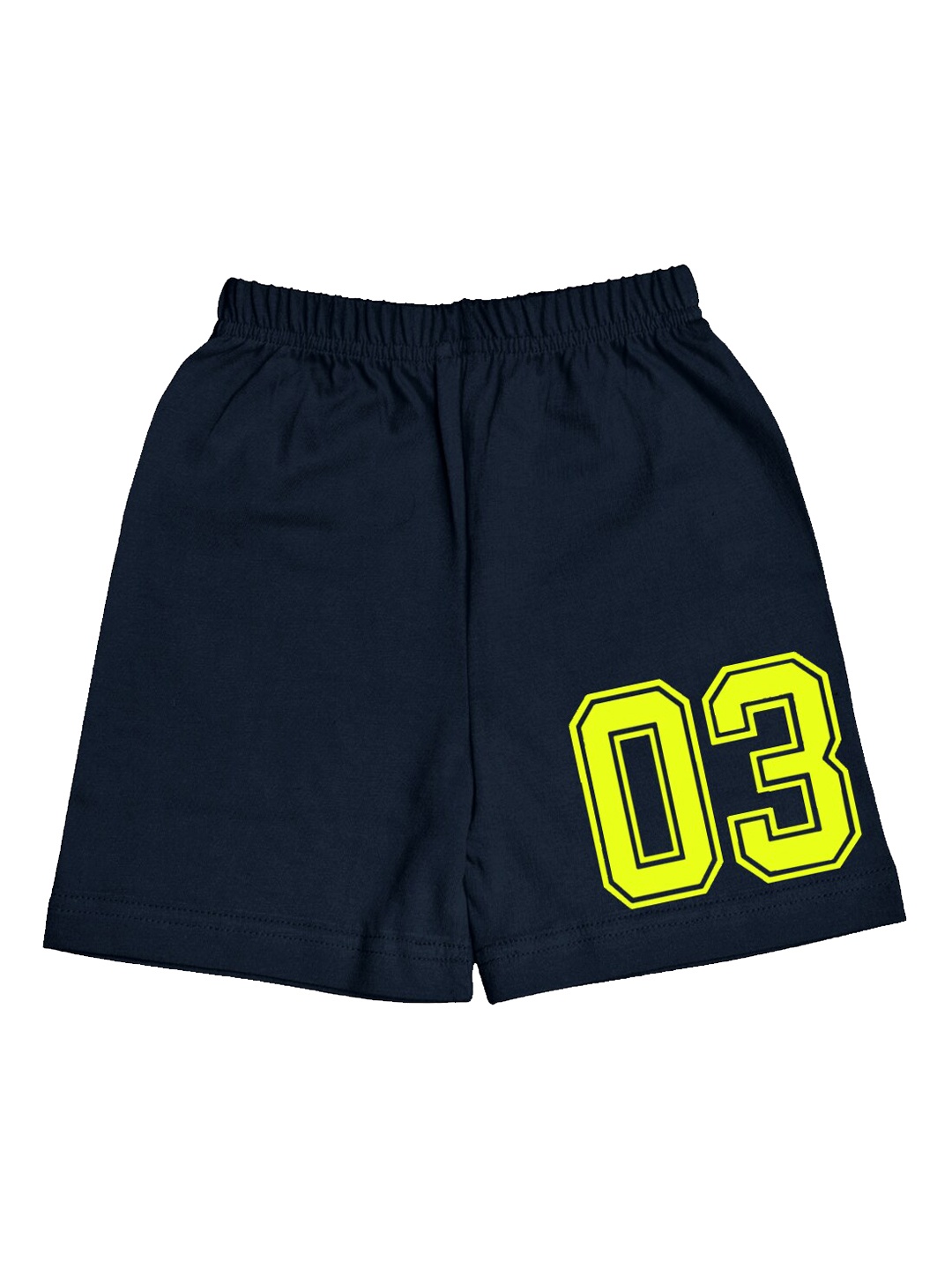 

A.T.U.N. Boys Typography Printed Mid Rise Knitted Cotton Shorts, Navy blue