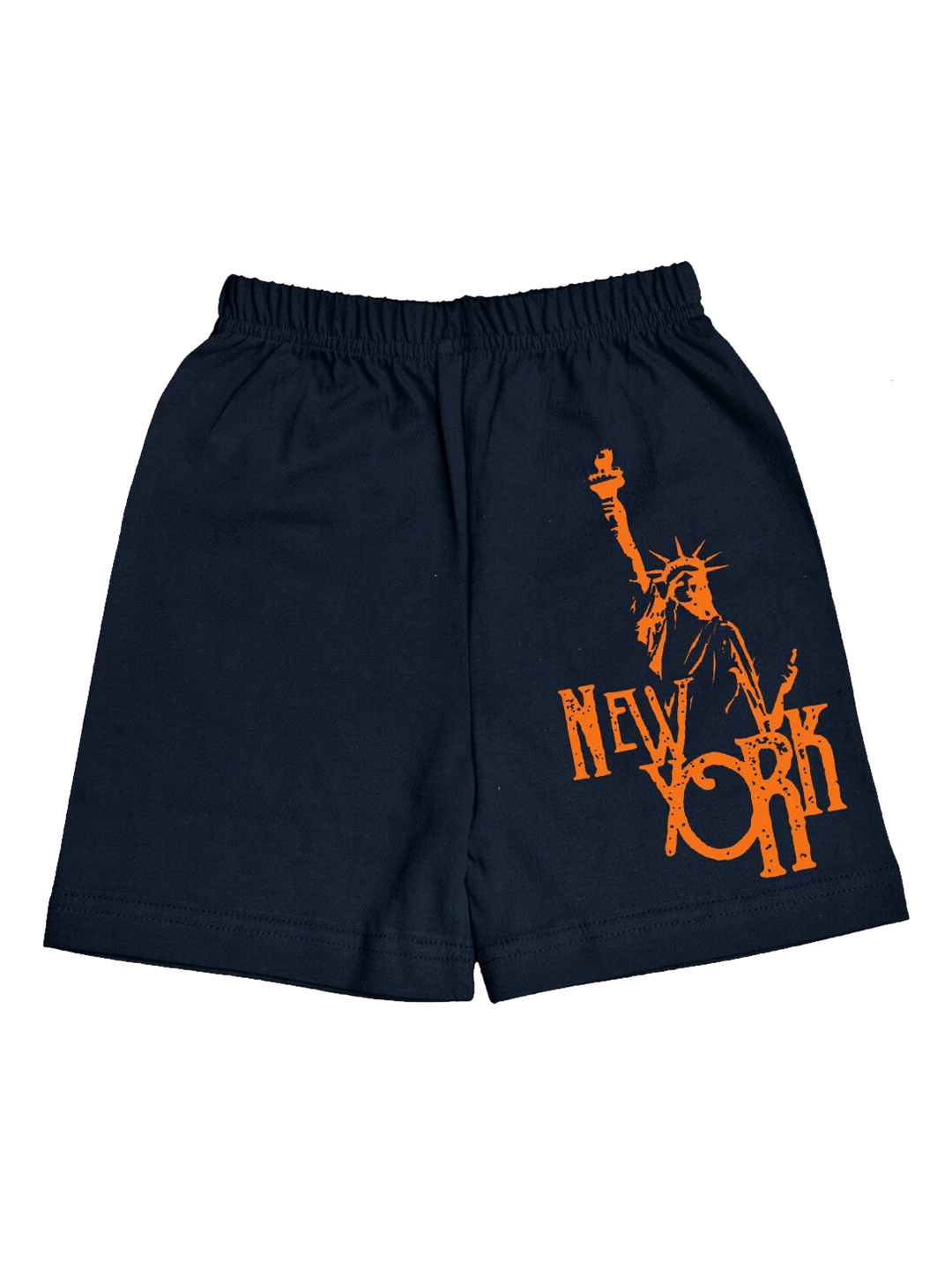 

A.T.U.N. Boys Typography Printed Mid-Rise Cotton Shorts, Navy blue