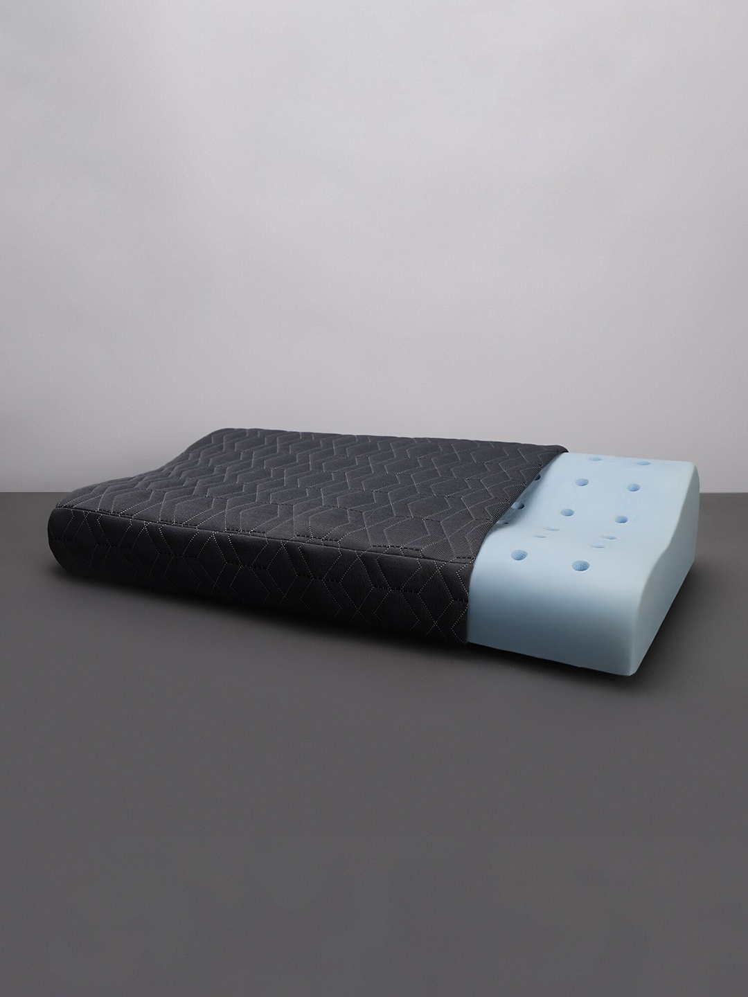 

LA VERNE Grey Cooling Gel Infused Pincore Technology Breathable Contour Memory Foam Pillow