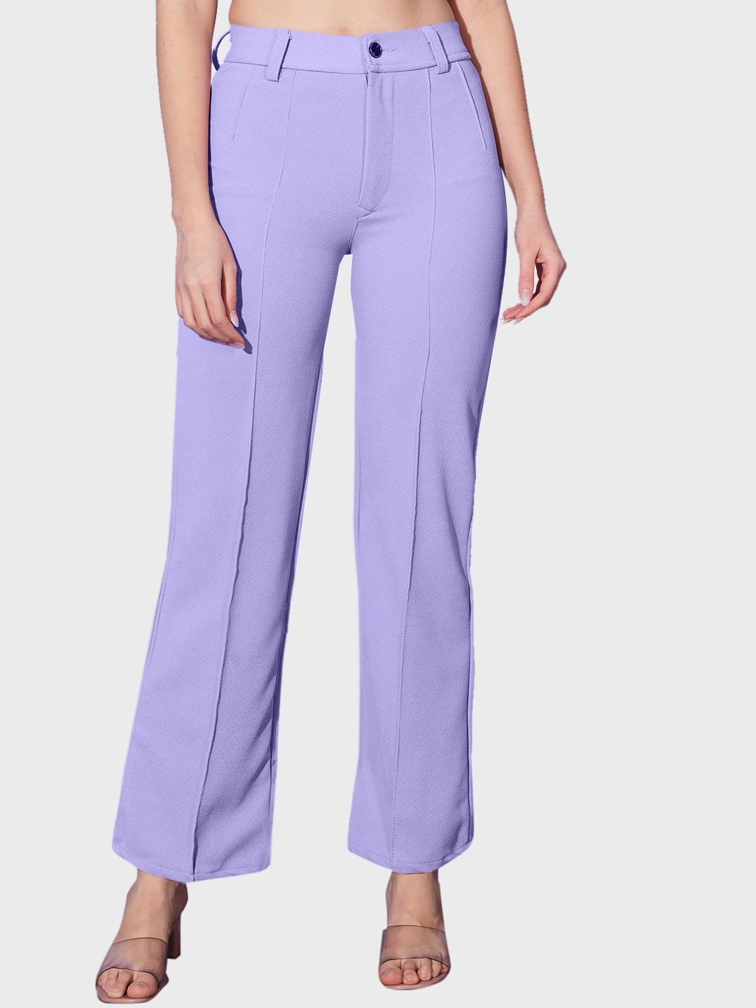 

BUY NEW TREND Women Mid-Rise Relaxed Trousers, Purple