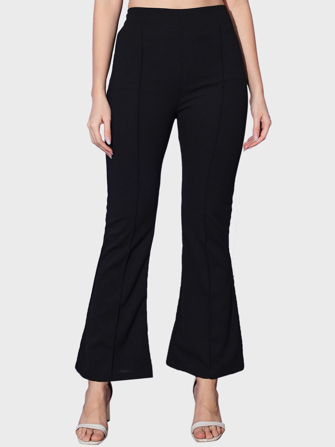 

BUY NEW TREND Women High-Rise Relaxed Trousers, Black