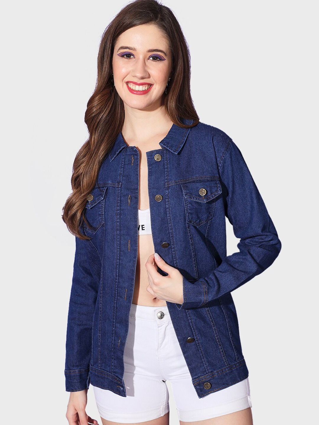 

BUY NEW TREND Lightweight Longline Denim Jacket, Navy blue