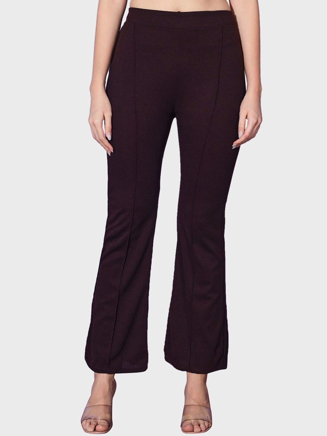 

BUY NEW TREND Women High-Rise Relaxed Trousers, Brown