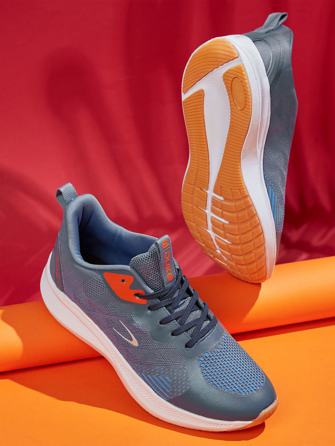 

Duke Men Textile Lace-Up Running Shoes, Blue