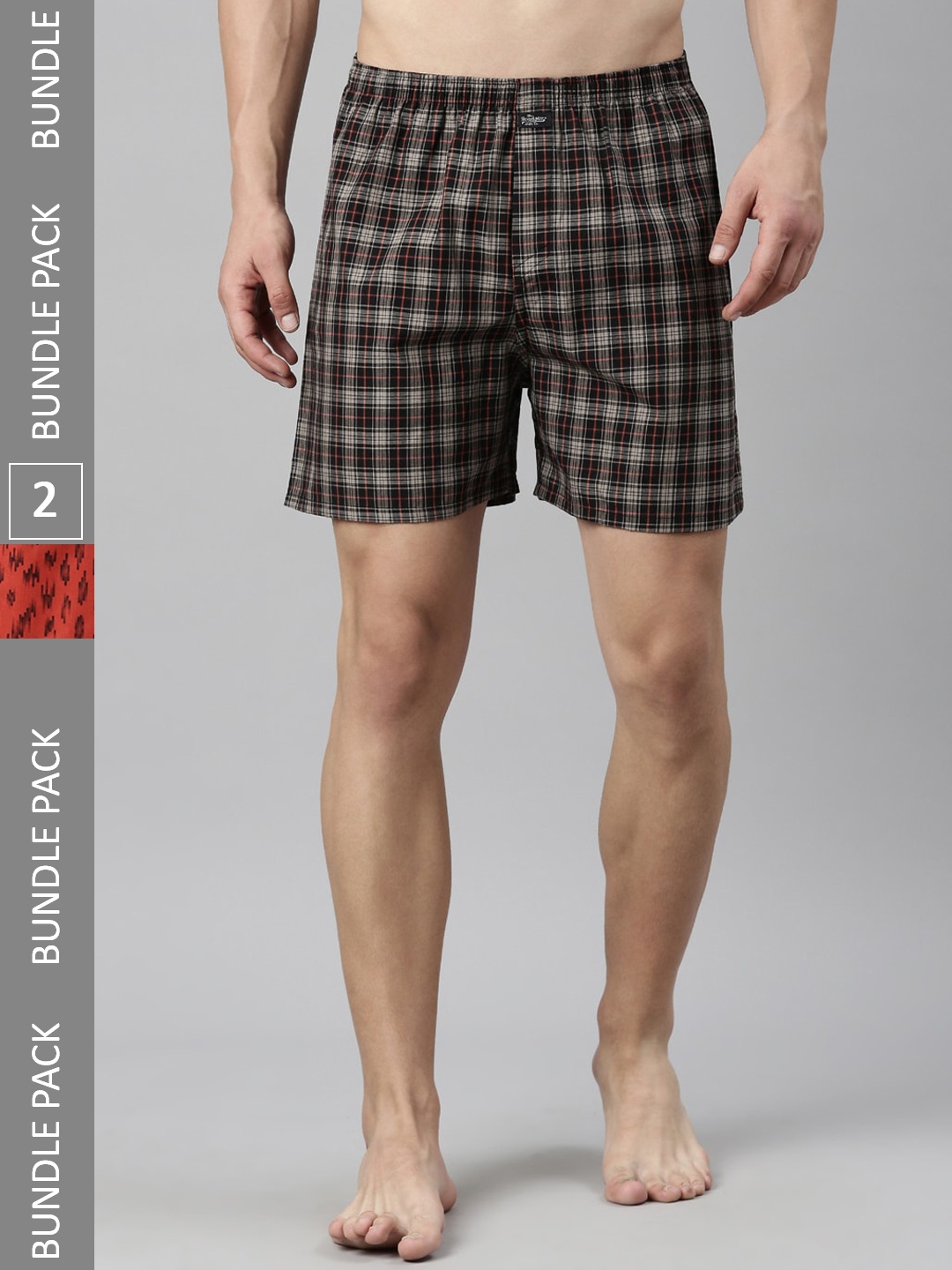 

The Roadster Lifestyle Co. Men Pack Of 2 Pure Cotton Boxers, Black