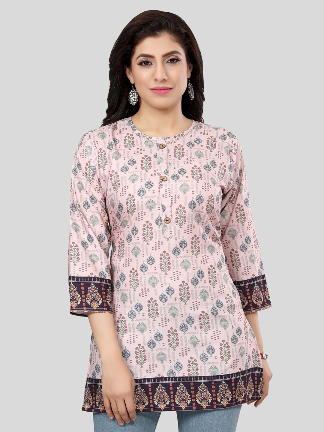 

Saree Swarg Floral Printed Kurti, Pink