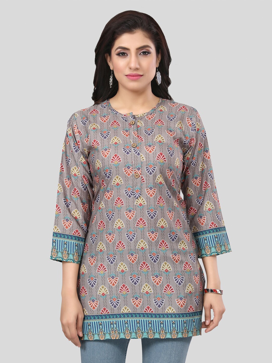 

Saree Swarg Ethnic Motifs Printed Kurti, Grey