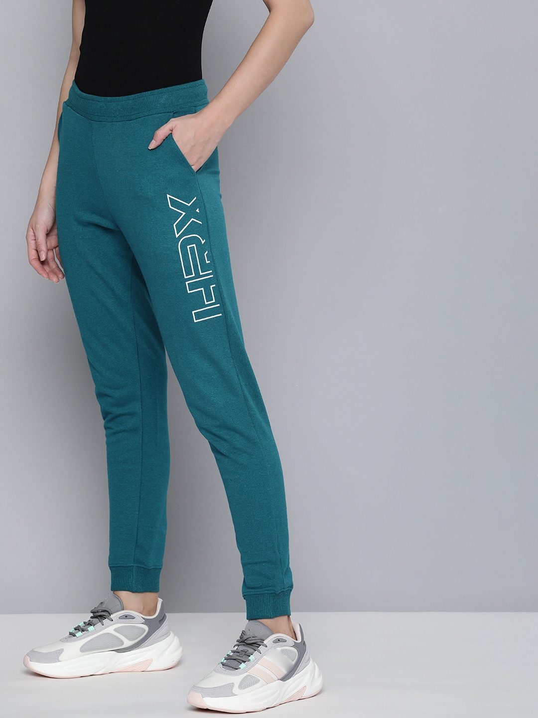 

HRX by Hrithik Roshan Women Typography Regular Fit Joggers, Teal
