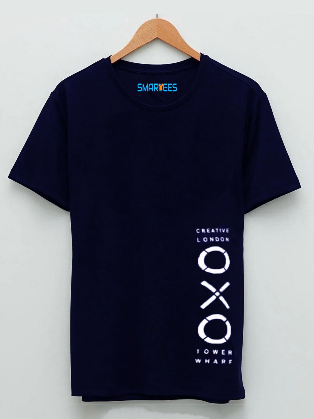 

SMARTEES Typography Printed Cotton T-Shirt, Navy blue