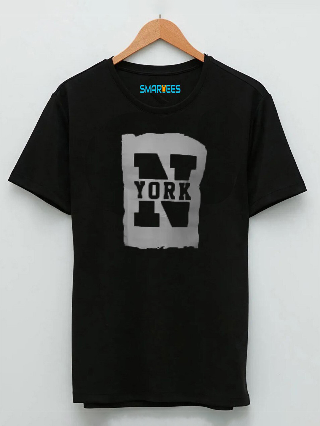 

SMARTEES Typography Printed Cotton T-shirt, Black