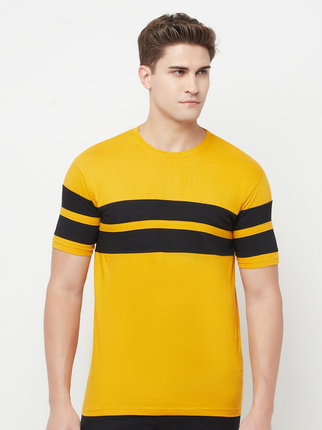 

SMARTEES Colourblocked Cotton Casual T-shirt, Yellow