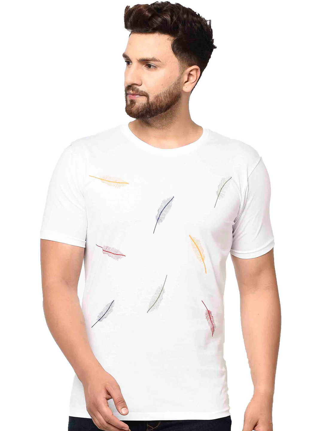 

SMARTEES Conversational Printed Cotton T-shirt, White