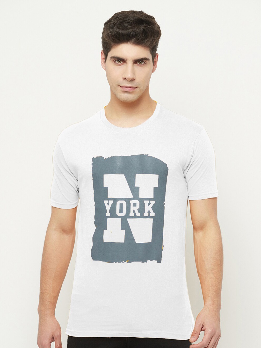 

SMARTEES Typography Printed Cotton T-Shirt, White