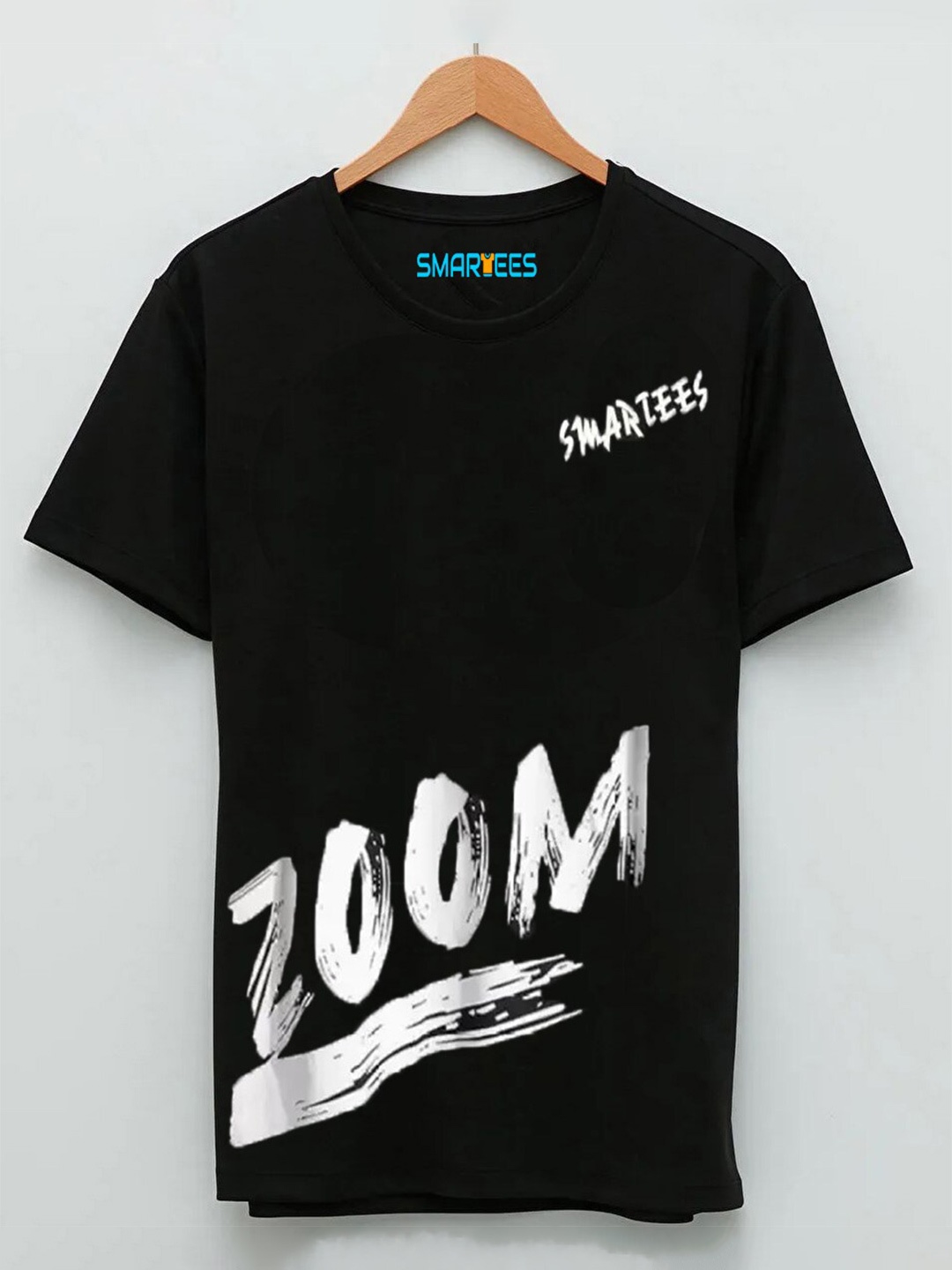 

SMARTEES Typography Printed Cotton T-shirt, Black